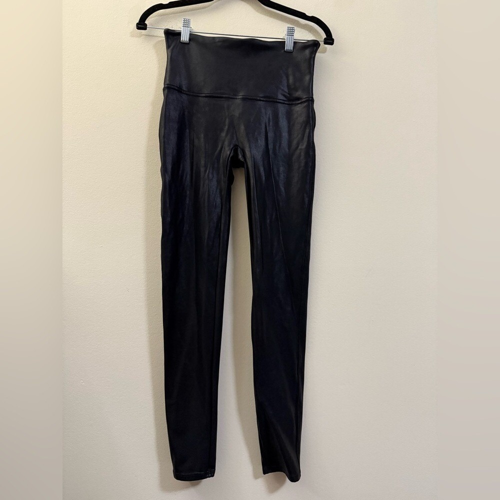 Spanx High Rise Faux Leather Leggings in Black - L‎